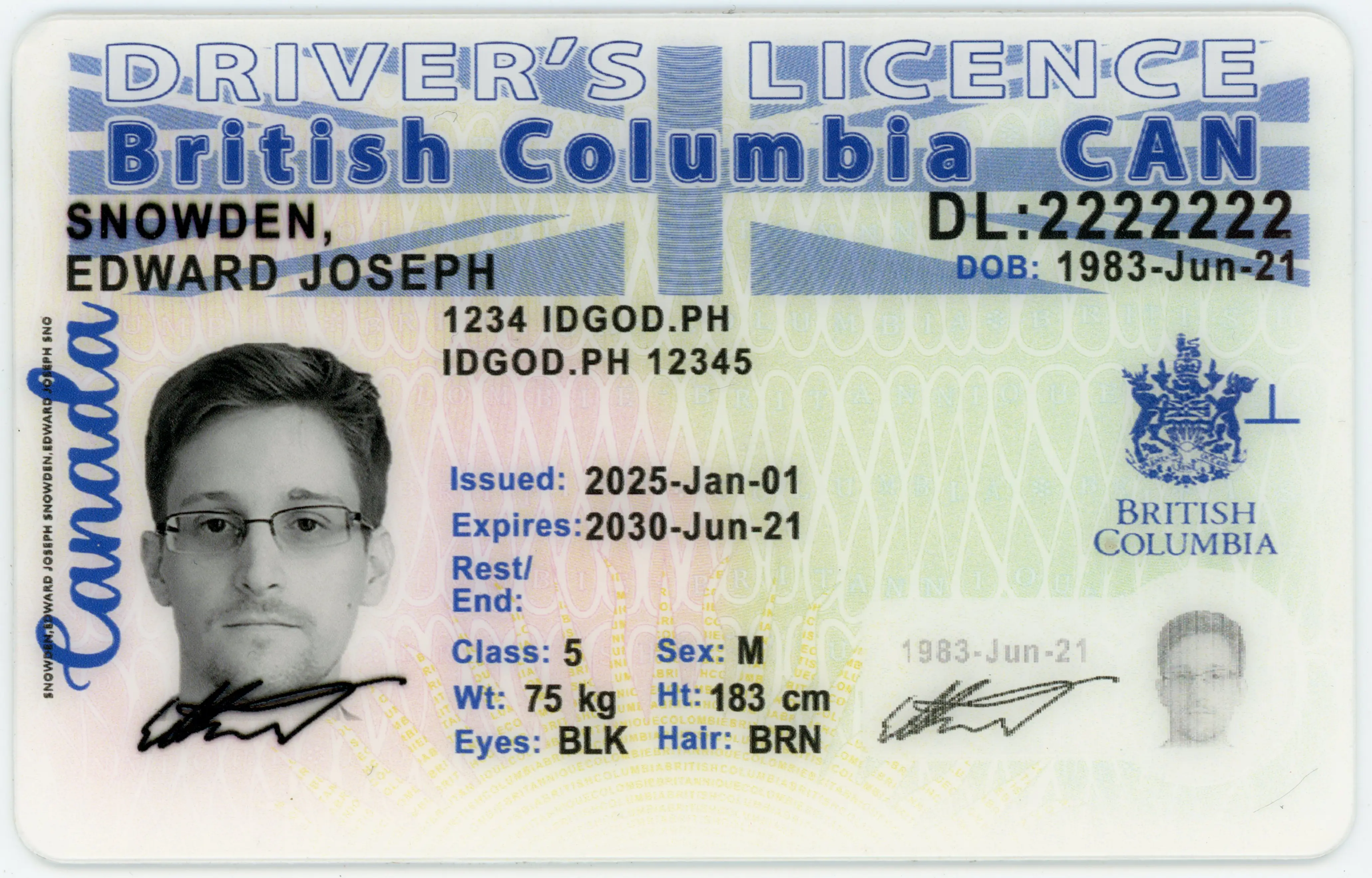 High-Quality British Columbia Canada Fake ID with Security Features